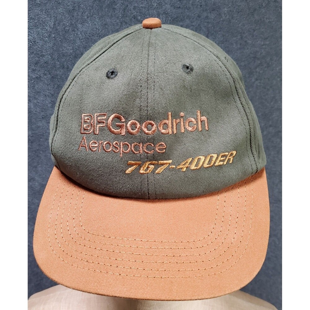 BF Goodrich Aerospace 767-400ER Embroidered Cap Hat, Green & Tan